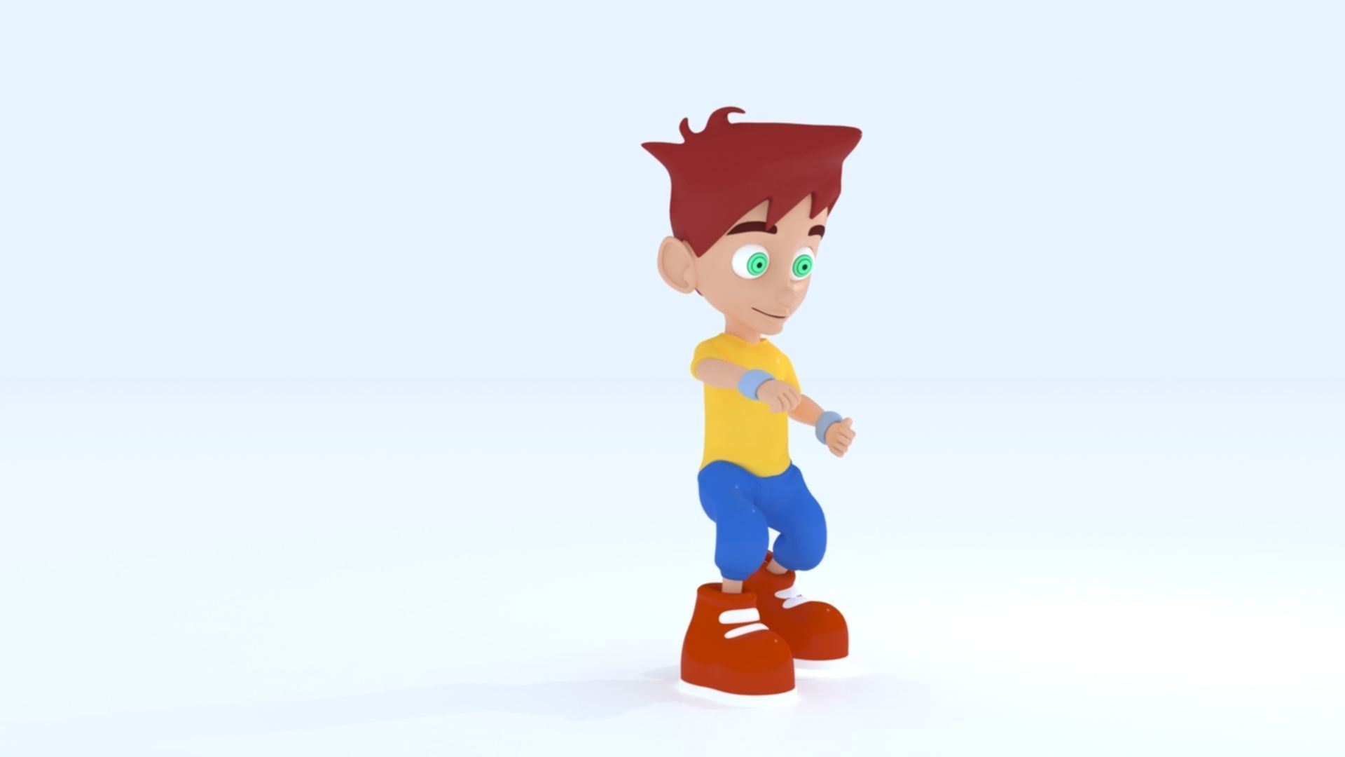 3D Cartoon Boy Animation Low-poly 3D model_4