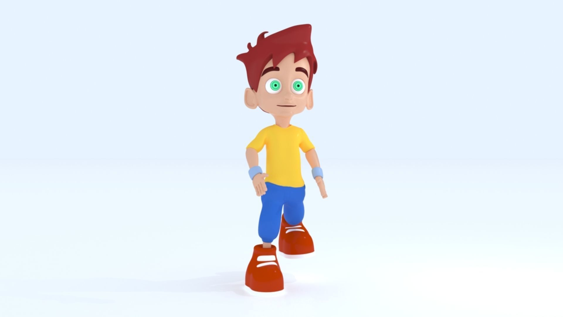 3D Cartoon Boy Animation Low-poly 3D model_3