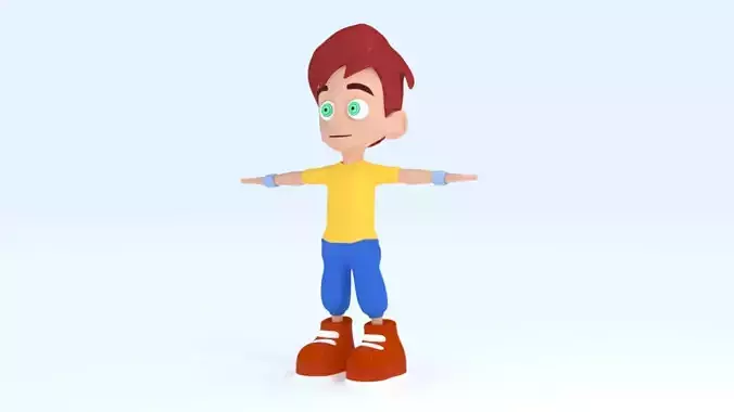 3D Cartoon Boy Animation Low-poly 3D model