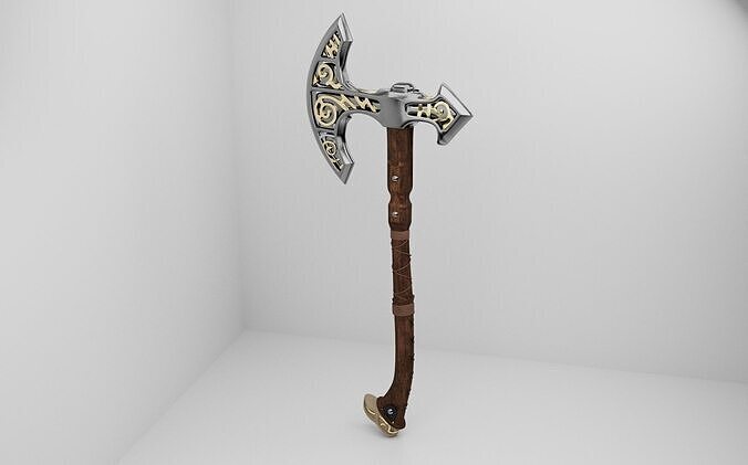 Realistic Viking Axe  Low-poly 3D model
