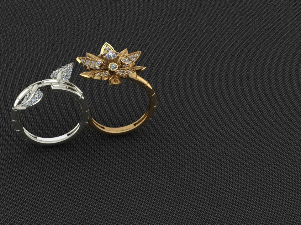 Ring 45 flower 3D print model_5