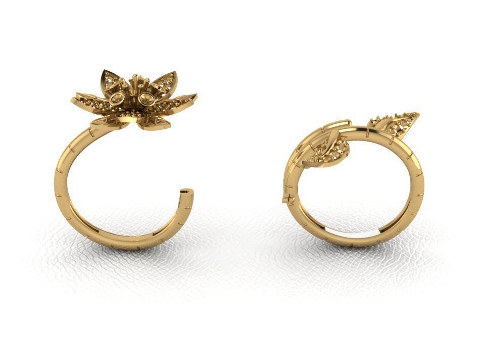 Ring 45 flower 3D print model_6