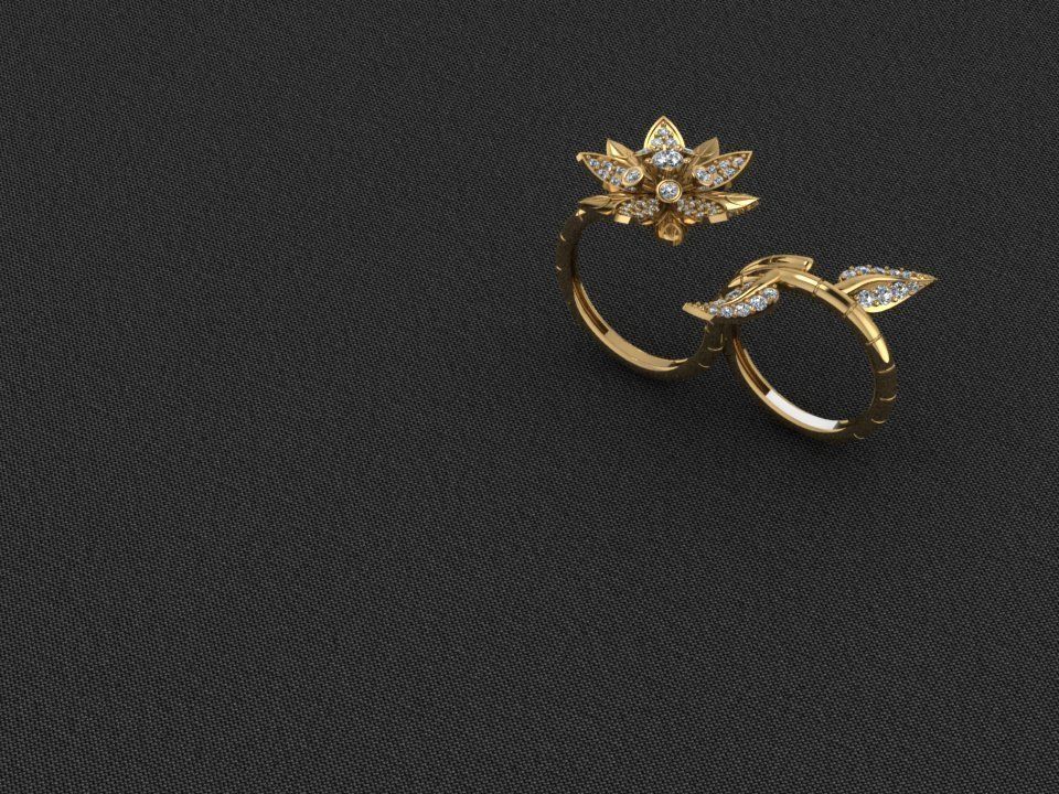 Ring 45 flower 3D print model_4