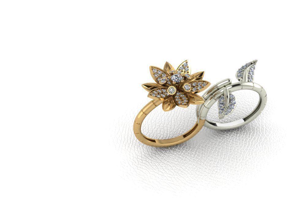 Ring 45 flower 3D print model_0