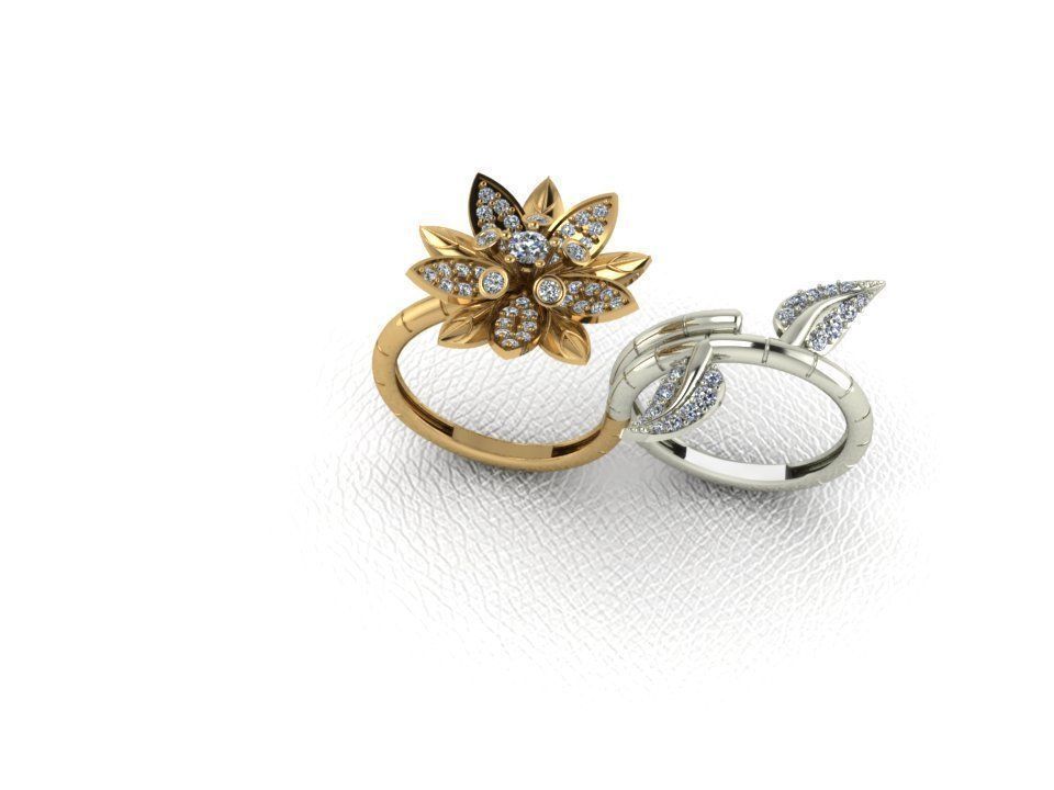 Ring 45 flower 3D print model_1