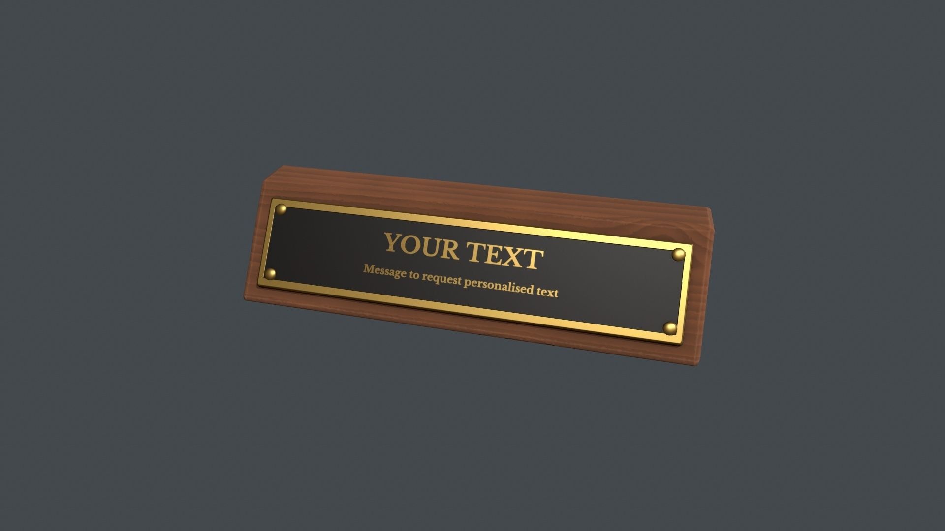 Desk Name Plaque - Request Text Low-poly 3D model_21