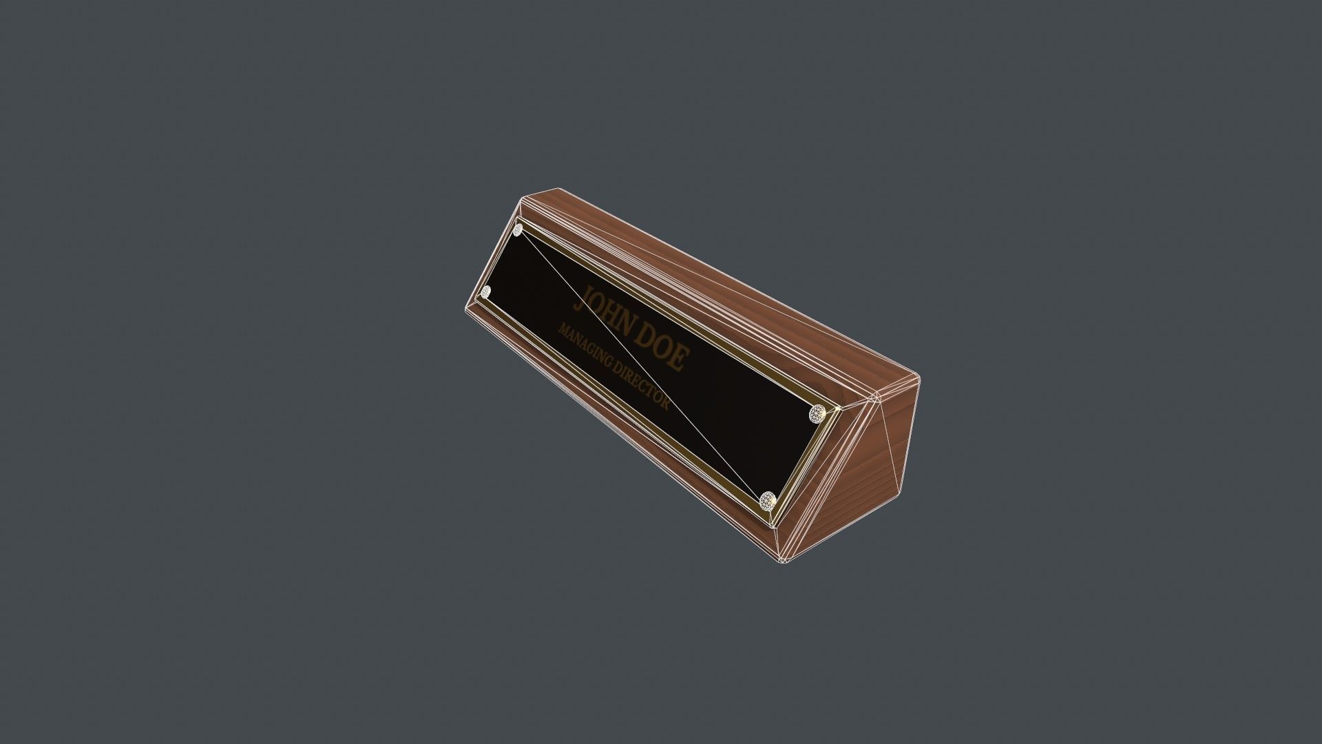 Desk Name Plaque - Request Text Low-poly 3D model_11