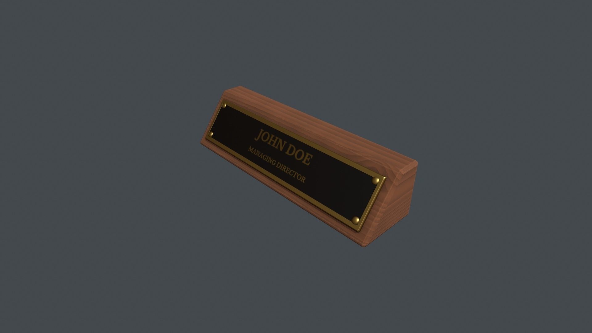 Desk Name Plaque - Request Text Low-poly 3D model_1