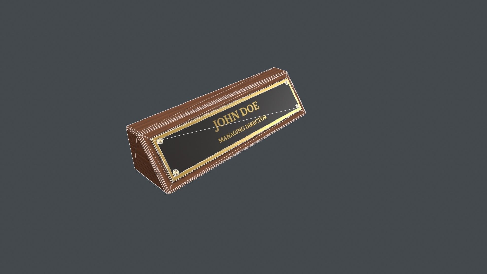 Desk Name Plaque - Request Text Low-poly 3D model_18