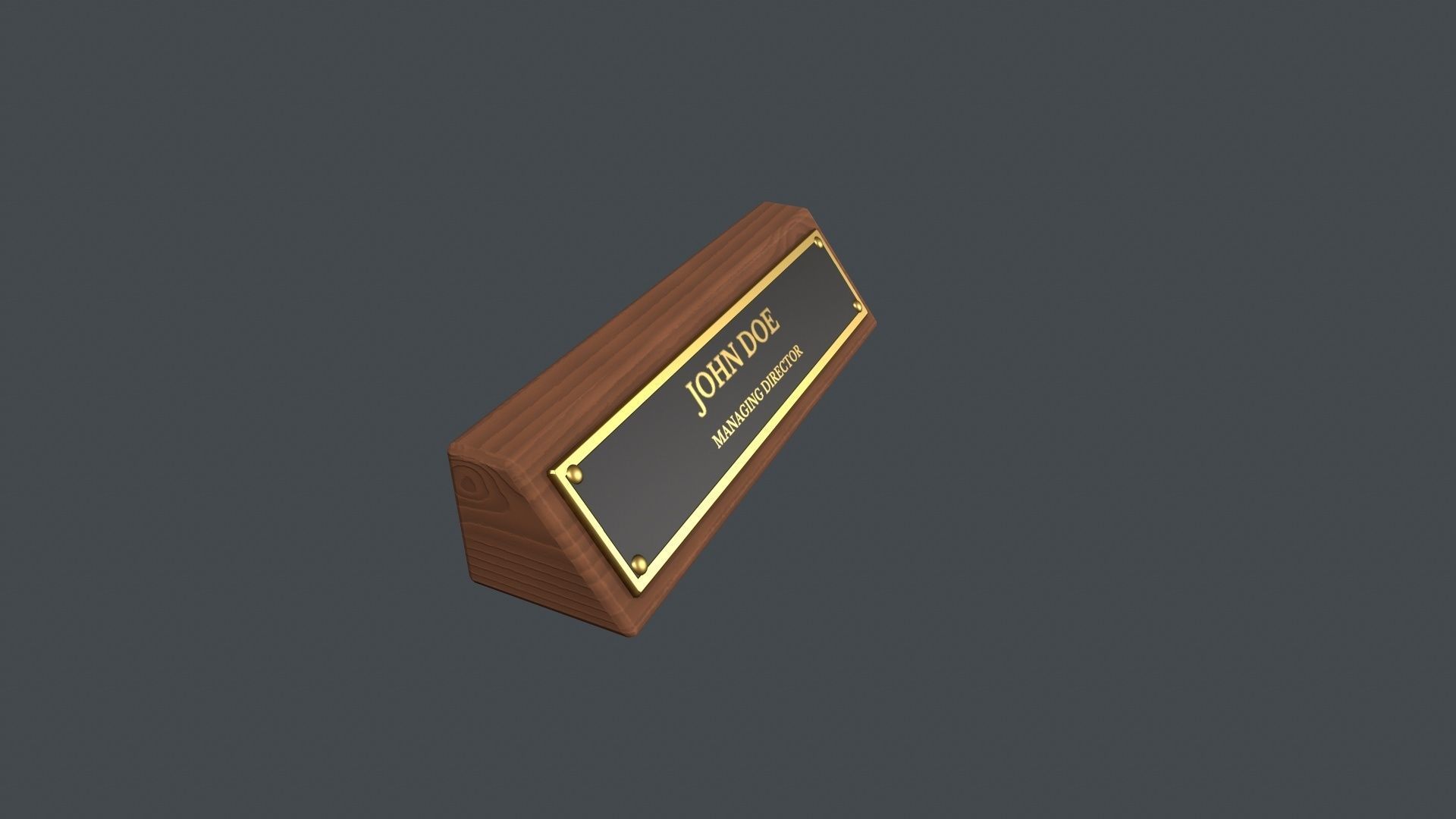 Desk Name Plaque - Request Text Low-poly 3D model_7
