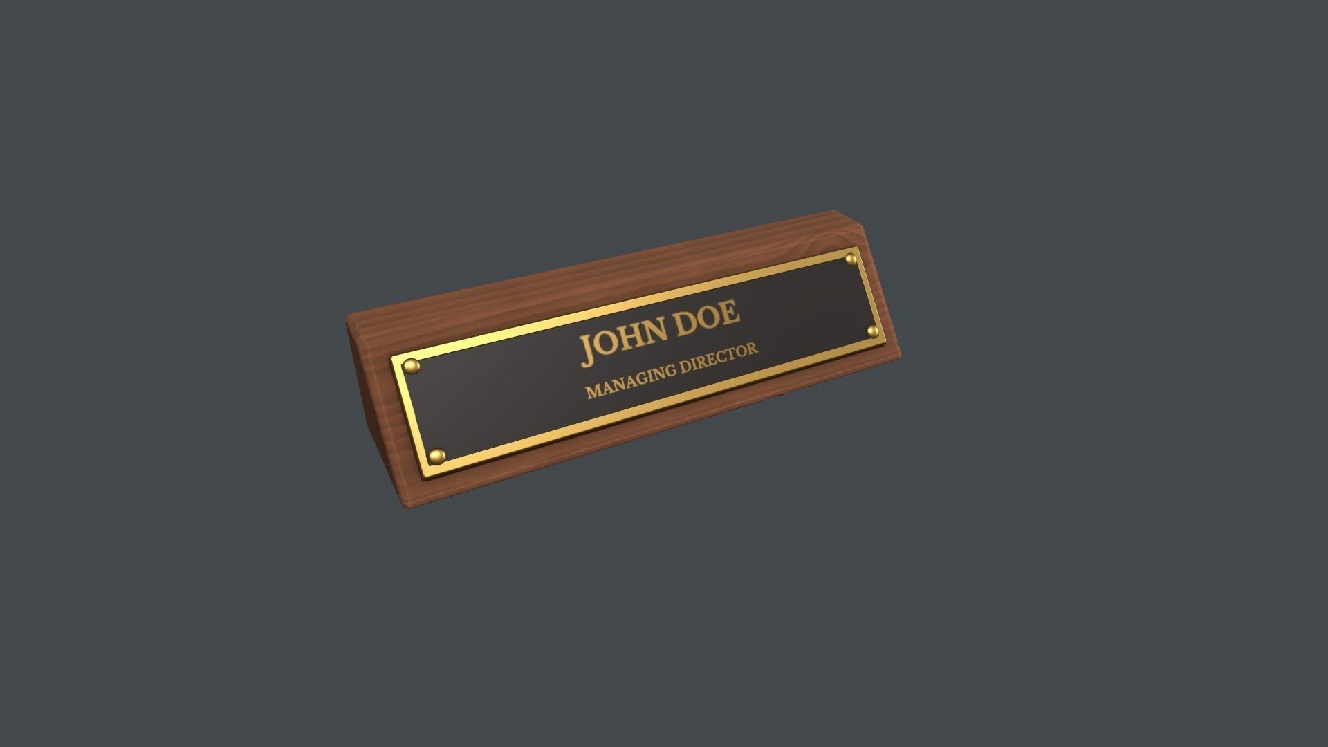 Desk Name Plaque - Request Text Low-poly 3D model_8