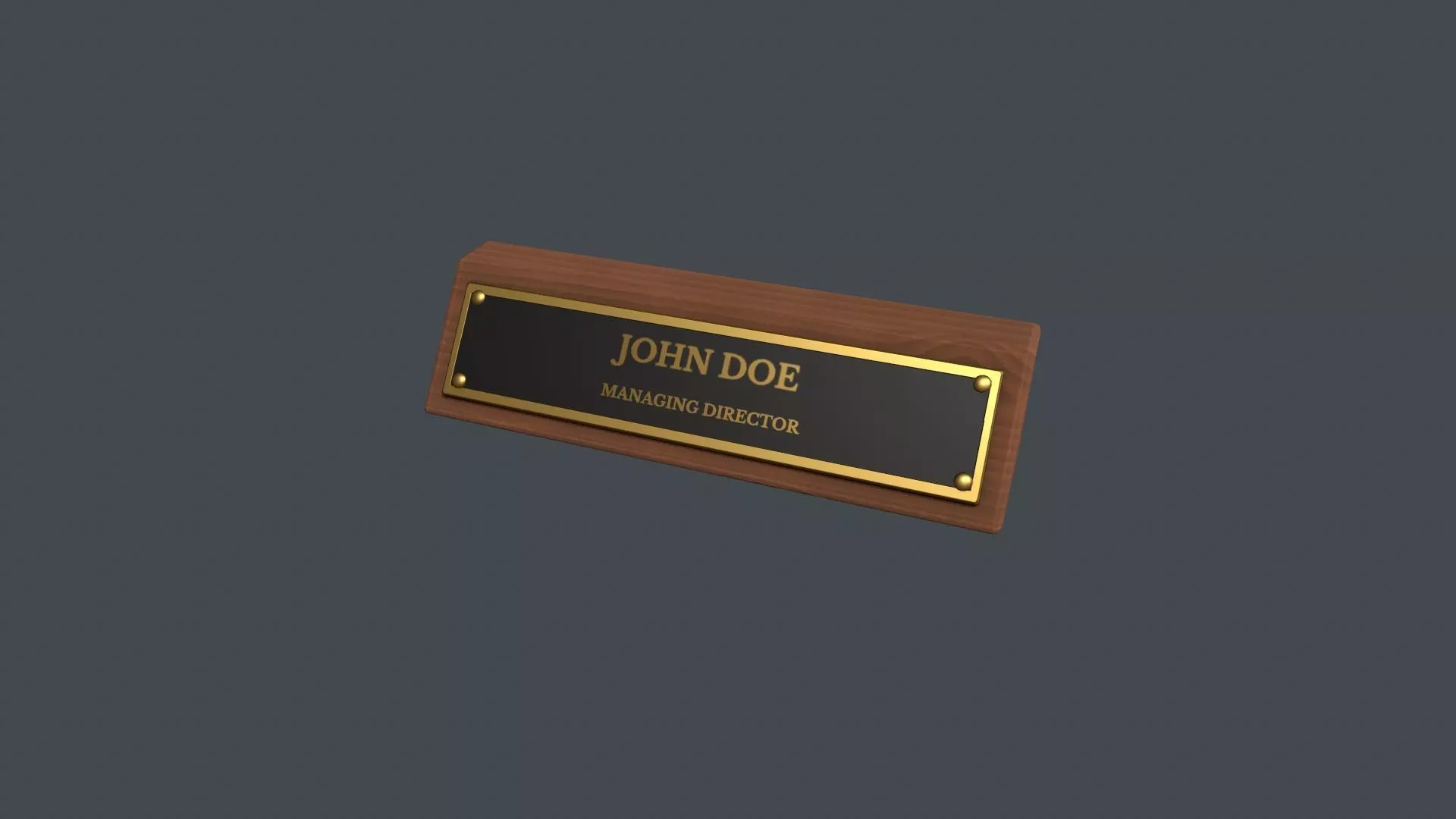 Desk Name Plaque - Request Text Low-poly 3D model_0