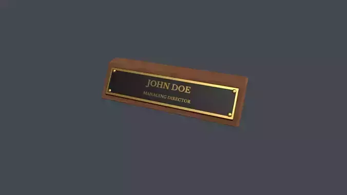 Desk Name Plaque  - Request Text