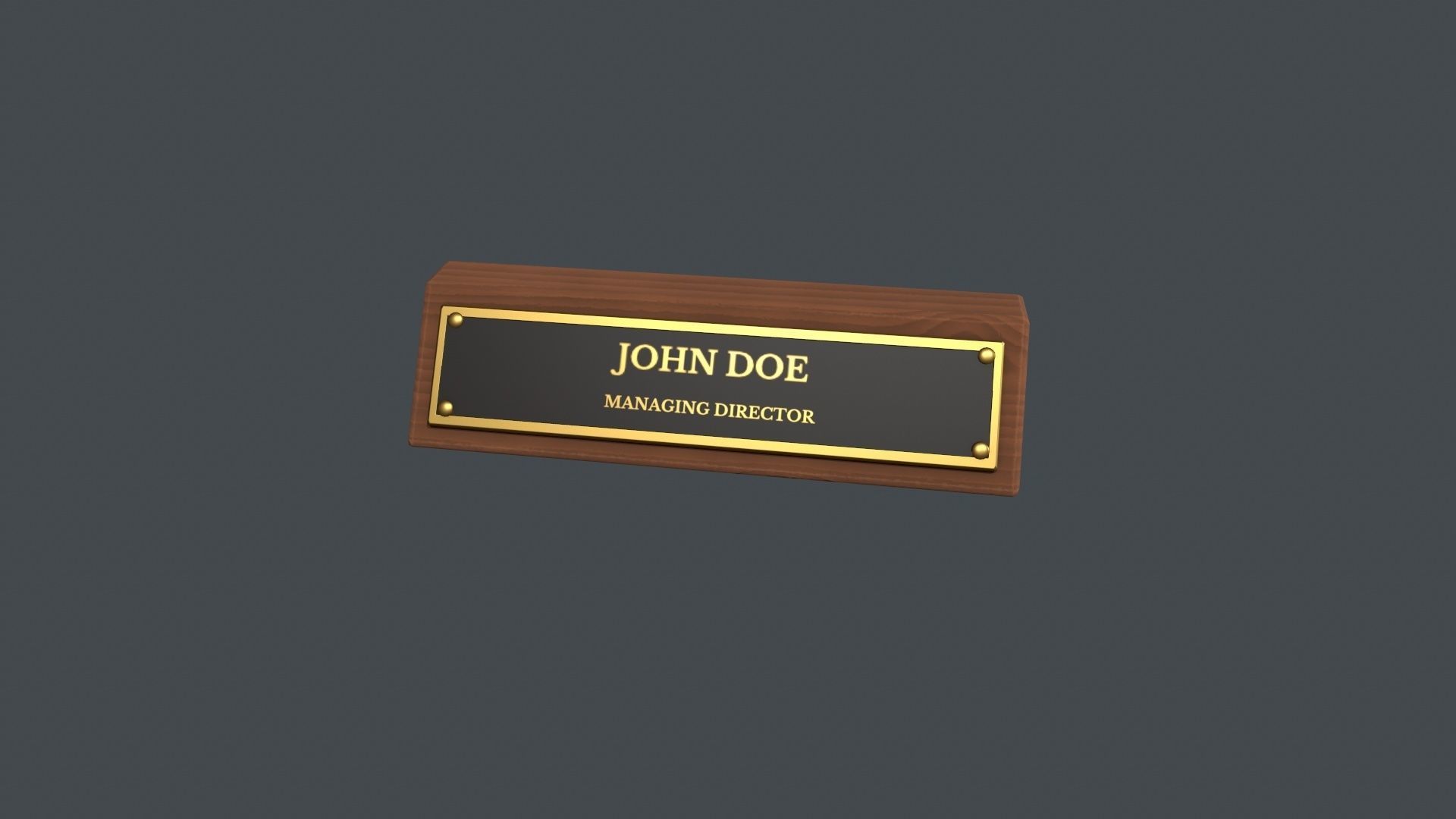 Desk Name Plaque - Request Text Low-poly 3D model_9
