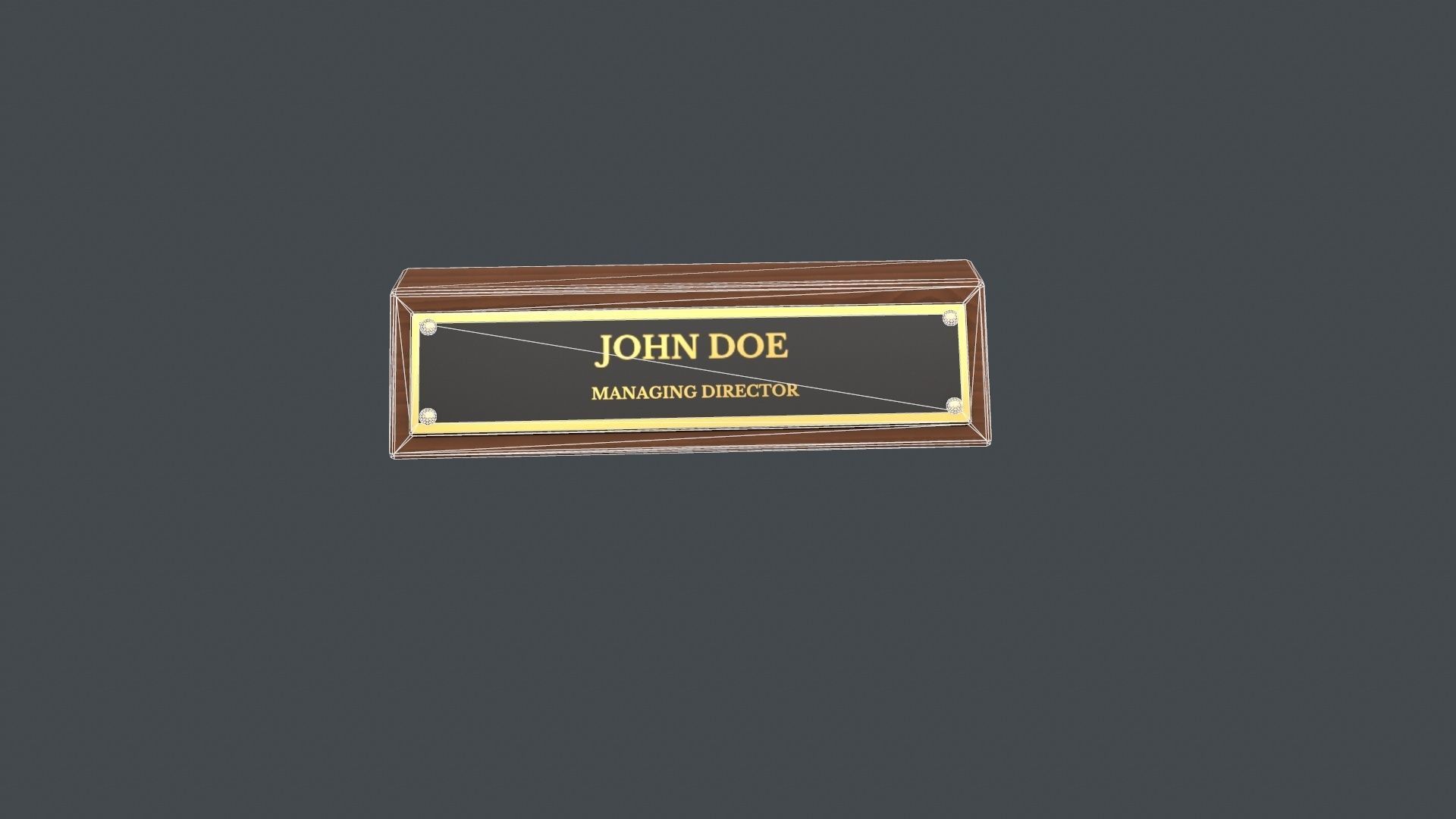 Desk Name Plaque - Request Text Low-poly 3D model_19