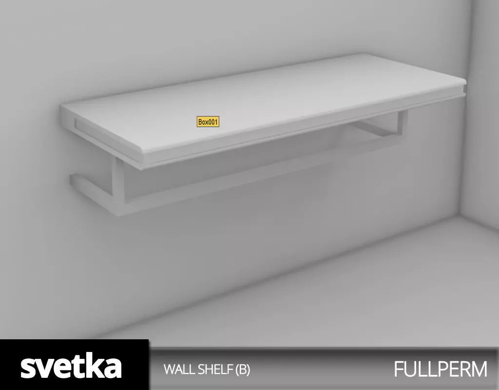 Wall Shelf Low-poly 3D model_0