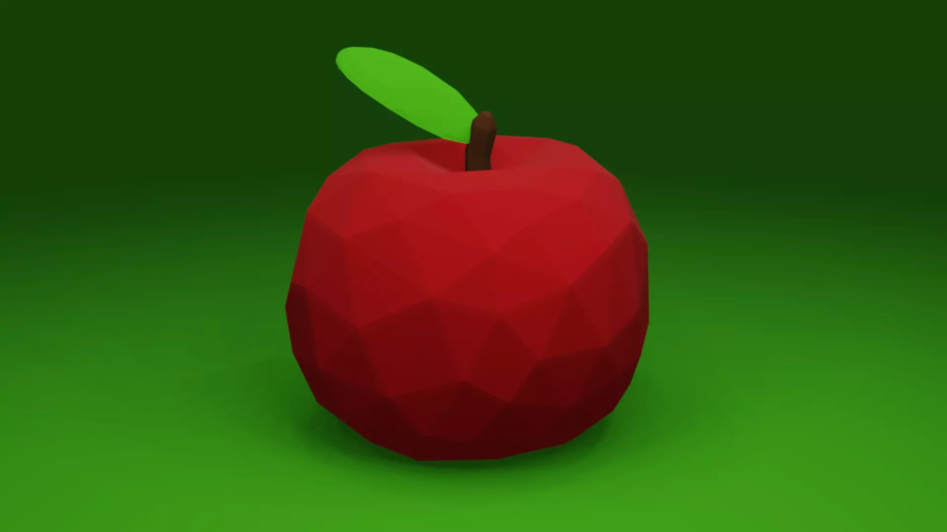 Low Poly Apple Low-poly 3D model_0