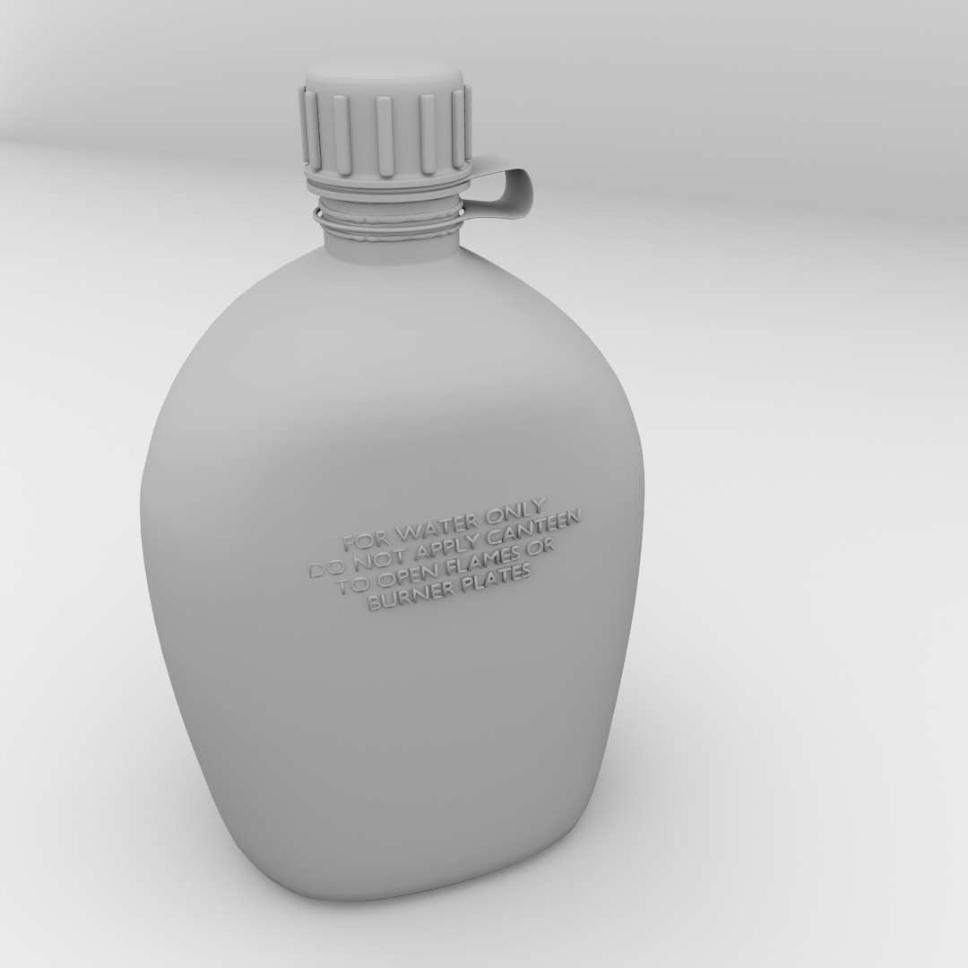 Canteen military flask 3D model_3