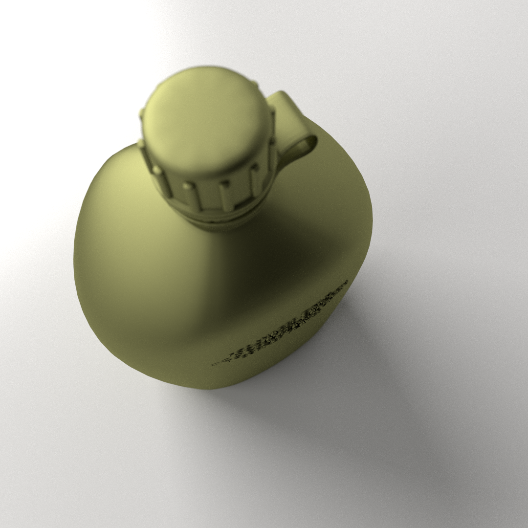 Canteen military flask 3D model_2
