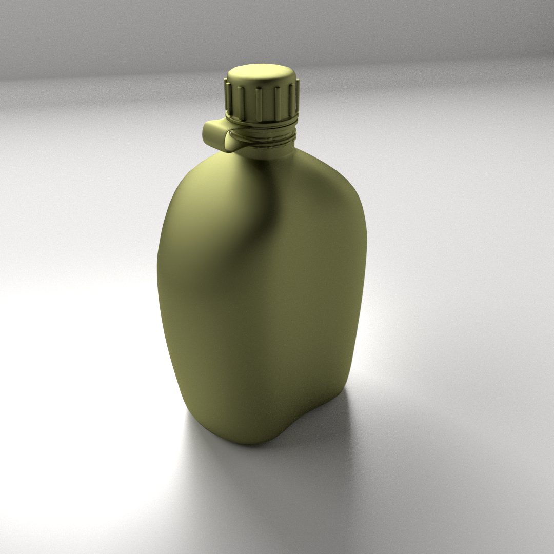 Canteen military flask 3D model_1