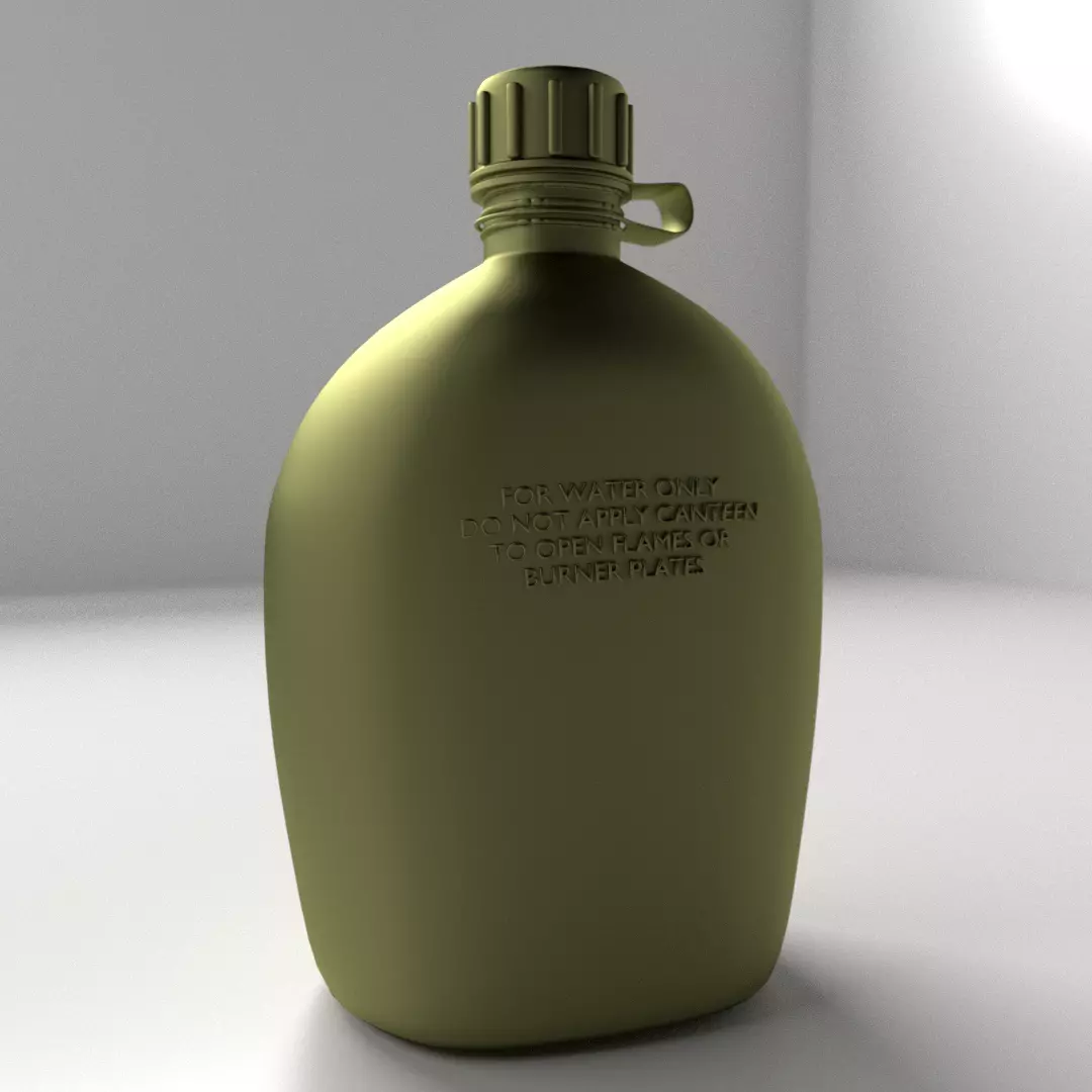 Canteen military flask 3D model_0