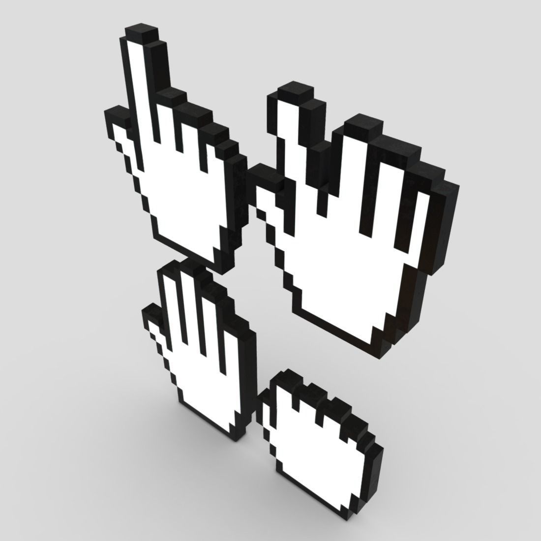 Cursor Hand Pack Low-poly 3D model_4