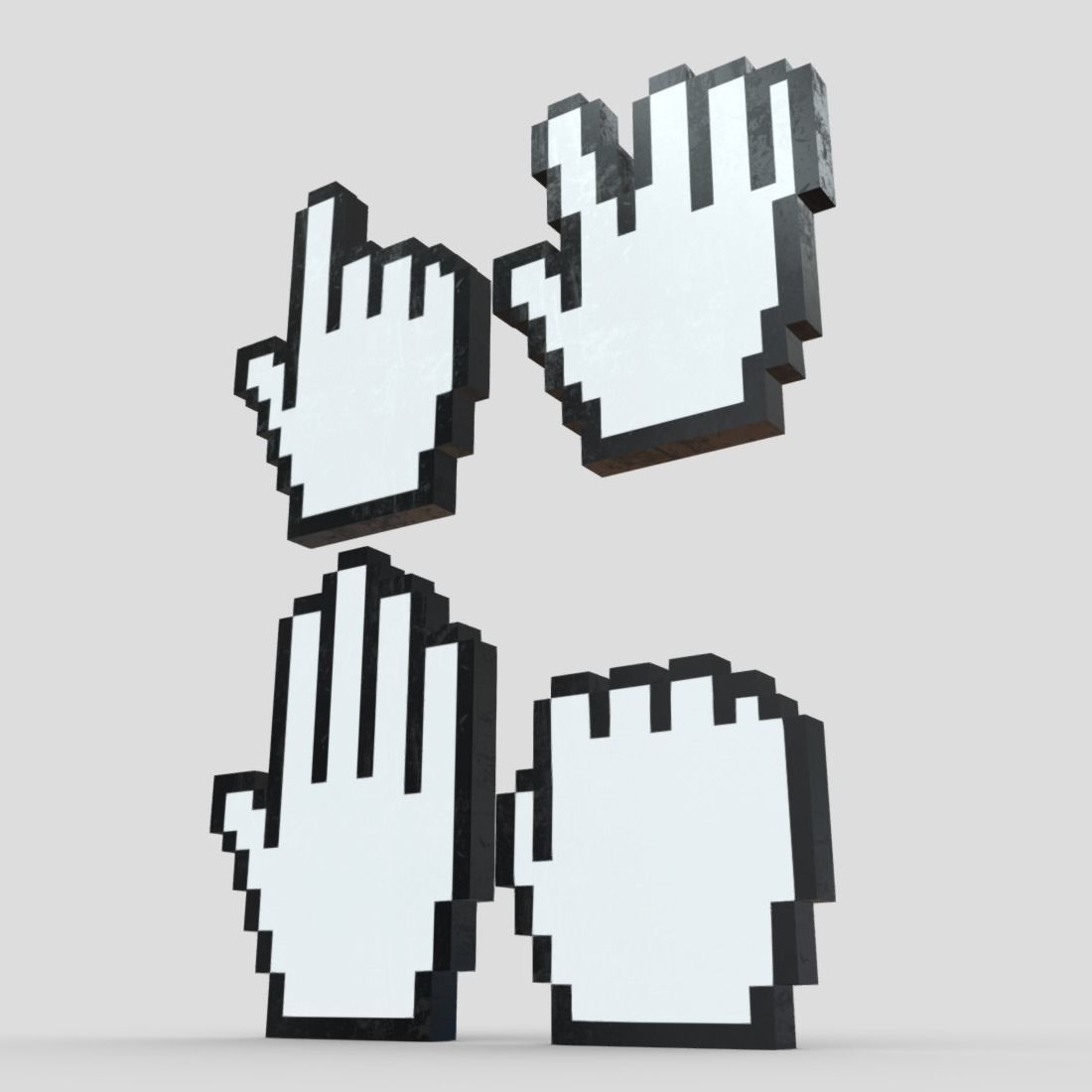 Cursor Hand Pack Low-poly 3D model_10