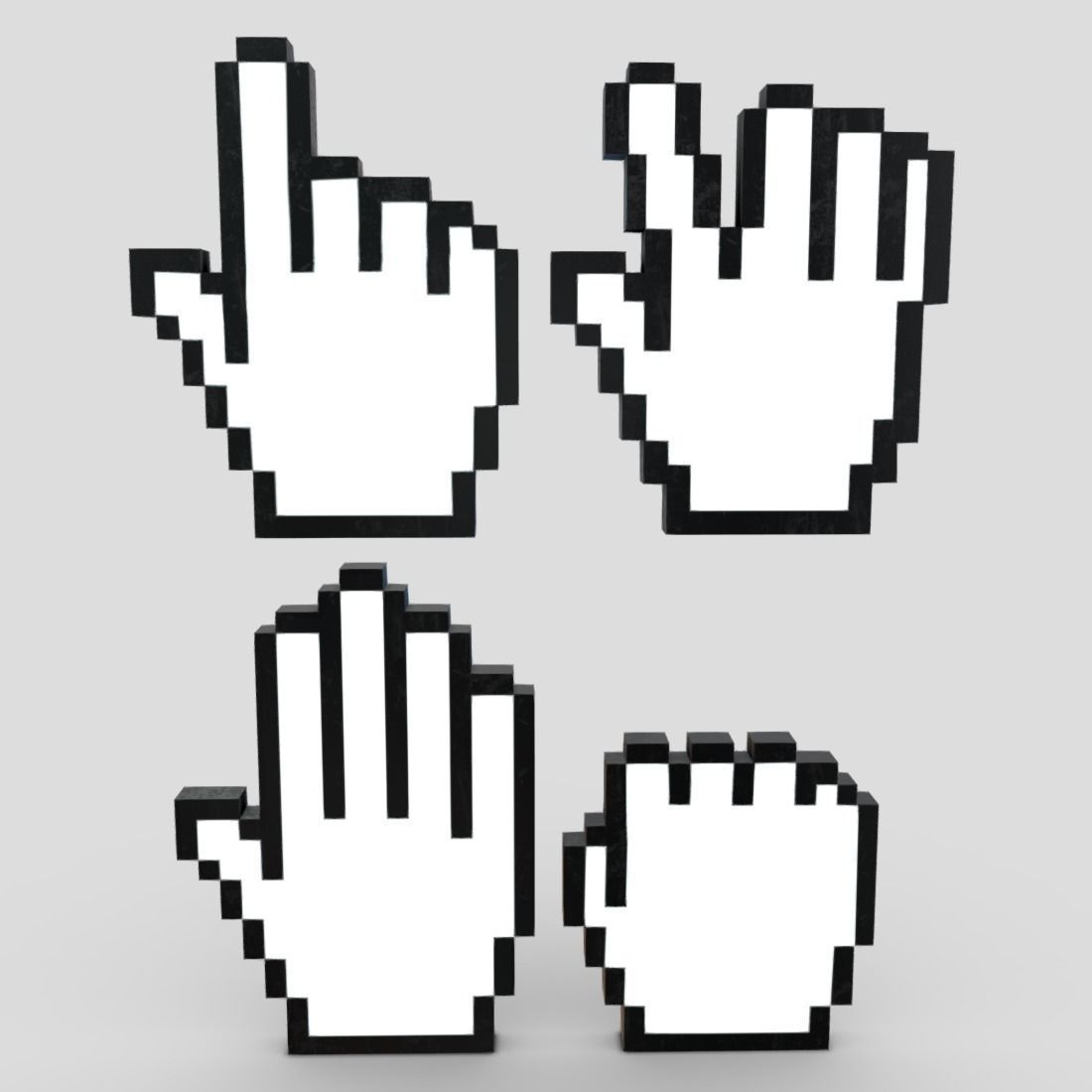 Cursor Hand Pack Low-poly 3D model_2