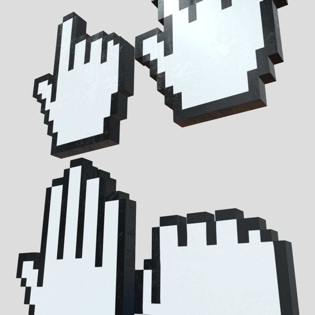 Cursor Hand Pack Low-poly 3D model_12