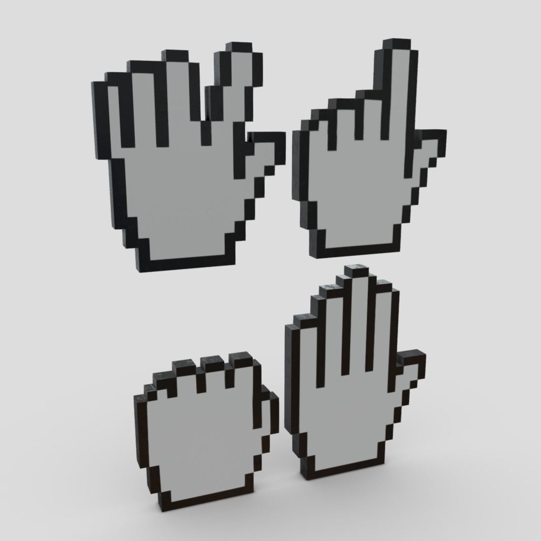 Cursor Hand Pack Low-poly 3D model_8