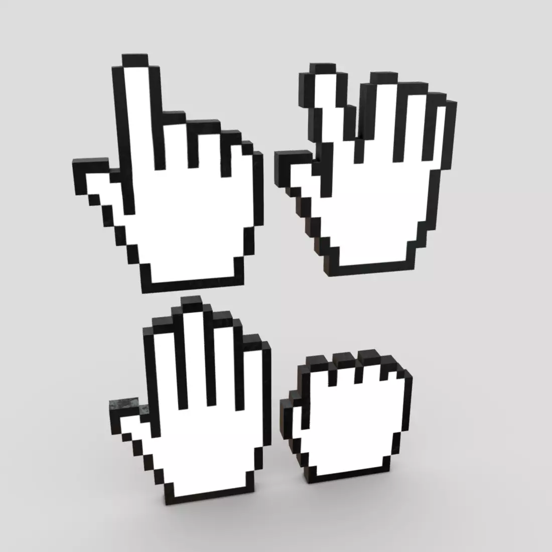 Cursor Hand Pack Low-poly 3D model_0