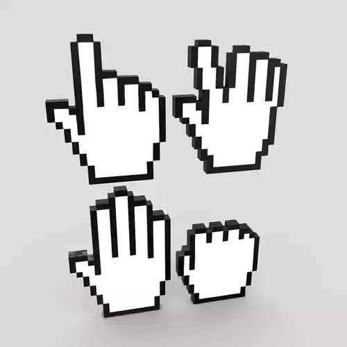 Cursor Hand Pack Low-poly 3D model