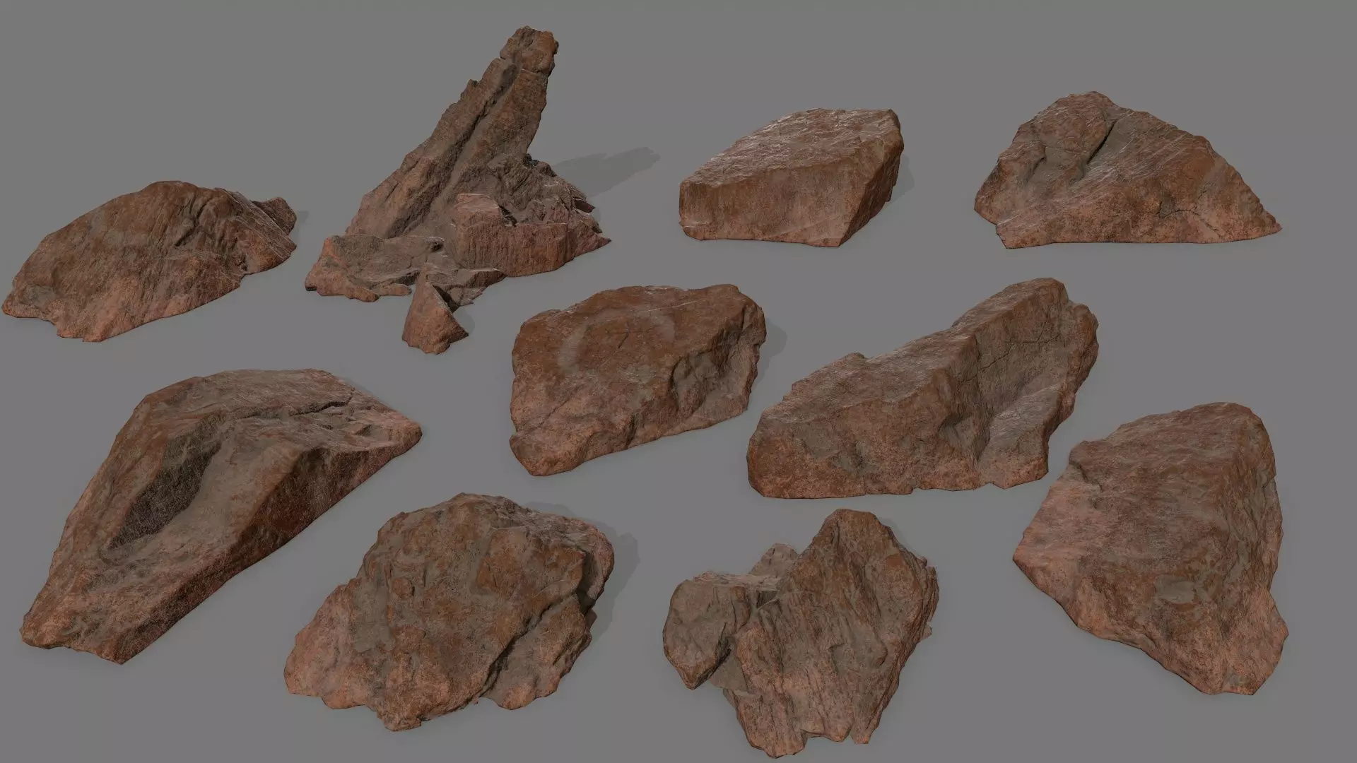desert rock 1 Low-poly 3D model_0