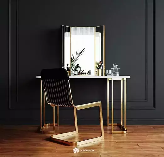 Furniture set table with mirror and chair