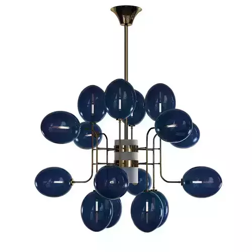 COBALT glass sphere chandelier 3D model