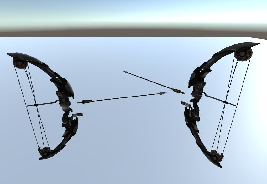 archer bow with arrow low-poly 3d model Low-poly 3D model_4