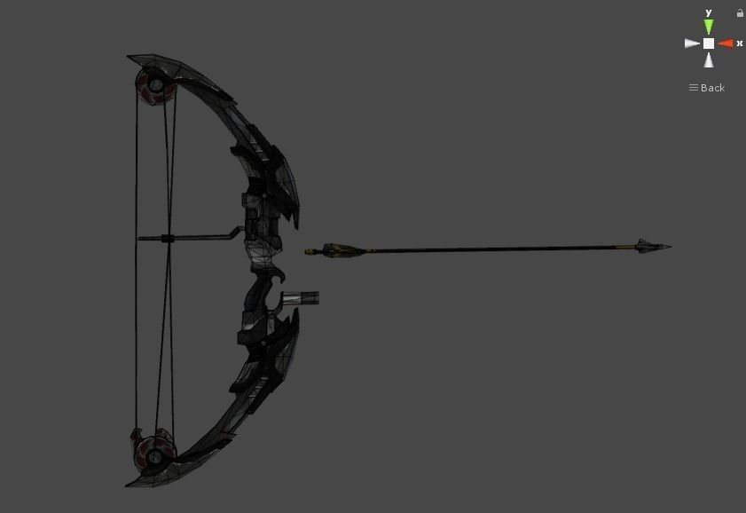 archer bow with arrow low-poly 3d model Low-poly 3D model_1