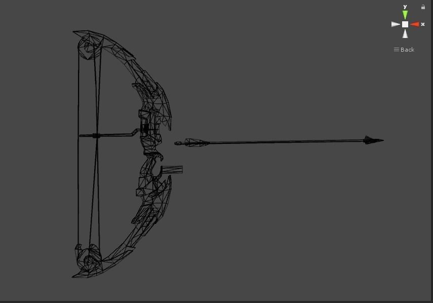 archer bow with arrow low-poly 3d model Low-poly 3D model_2