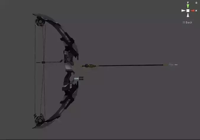 archer bow with arrow low-poly 3d model Low-poly 3D model