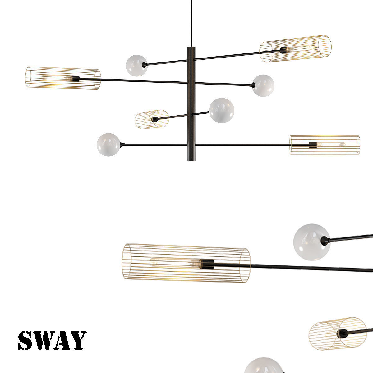 SWAY chandelier 3D model_2