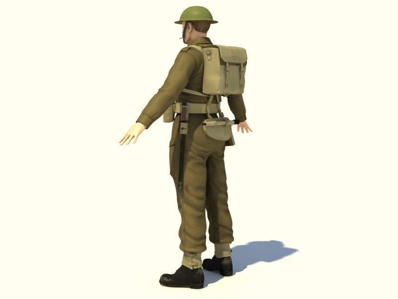 WWII British soldier 3D model_3