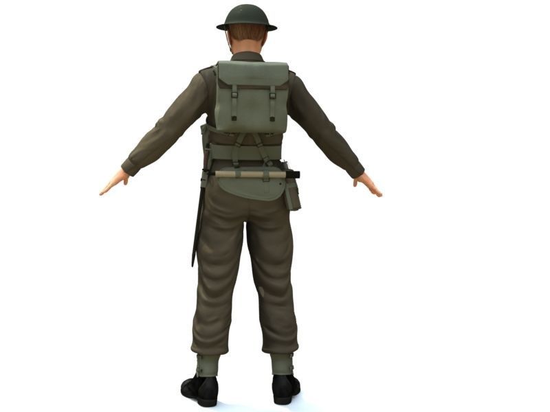 WWII British soldier 3D model_4