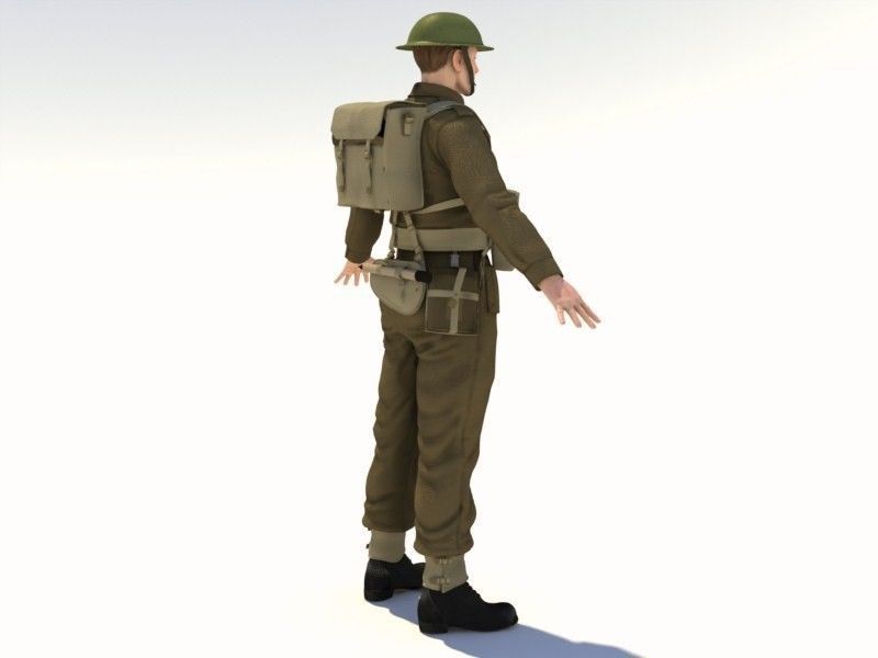WWII British soldier 3D model_5