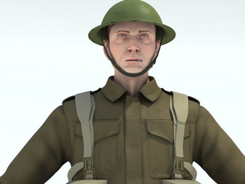 WWII British soldier 3D model_8