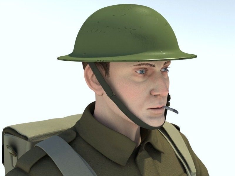 WWII British soldier 3D model_7