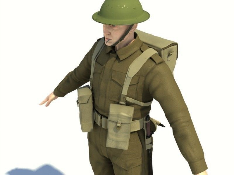 WWII British soldier 3D model_6