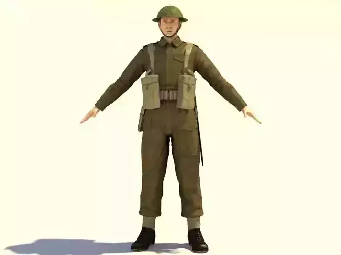 WWII British soldier 3D model