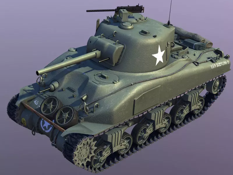 Sherman M4-A1 3D model_0