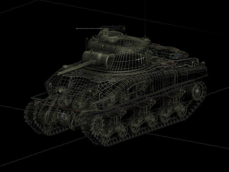 Sherman M4-A1 3D model_5