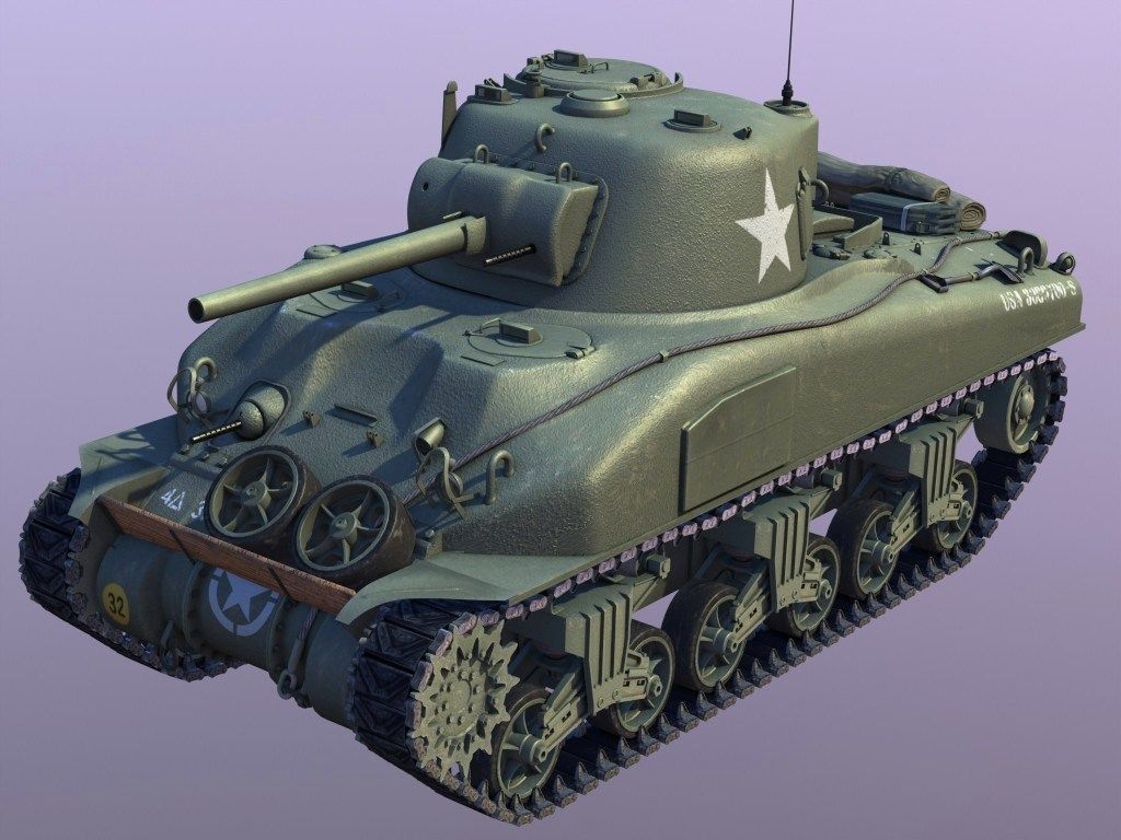 Sherman M4-A1 3D model_3